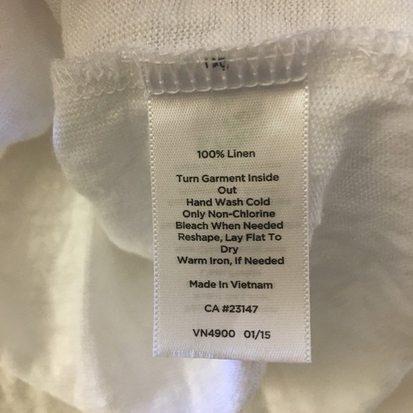 Talbots Happy as a Clam white linen top Sz  LP - Picture 3 of 3